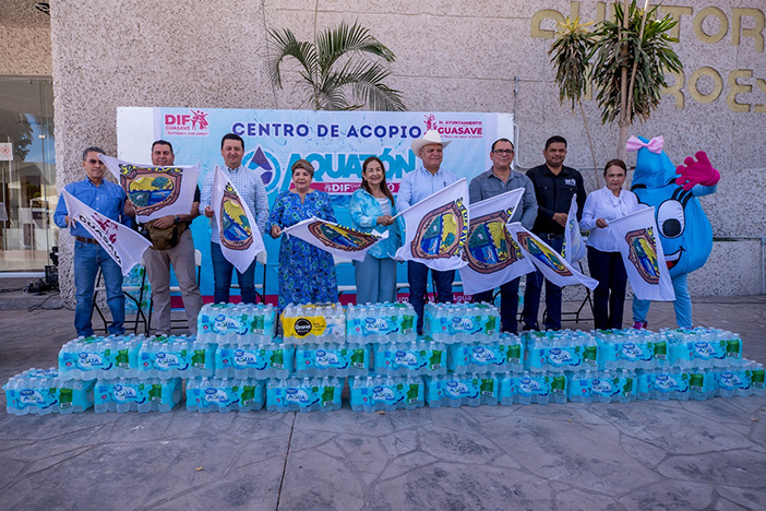 DIF Guasave abre centro de acopio Aquatón 2025; la alcaldesa se suma con un donativo de mil litros de agua para comunidades afectadas por la sequía