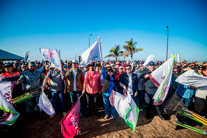 En Las Glorias dan banderazo estatal del programa Sinaloa Limpia Tu Playa